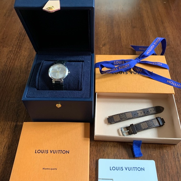 Louis Vuitton Tambour slim Watch w/extra band - Picture 6 of 6